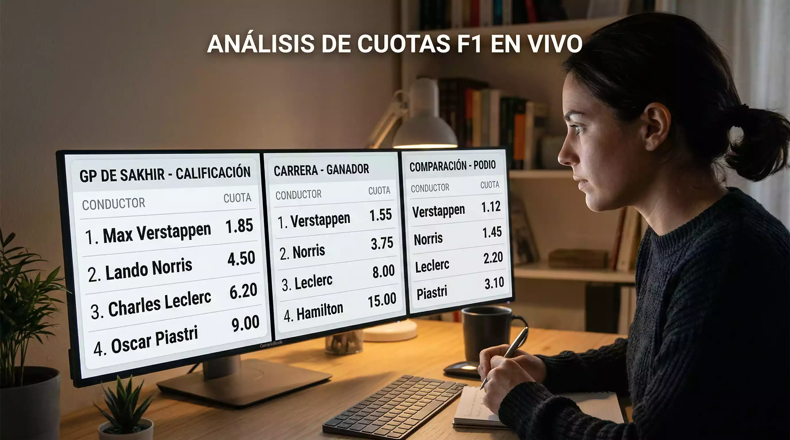 Pantalla con comparación de cuotas de diferentes casas de apuestas